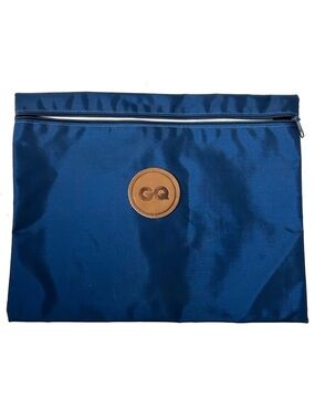 Vintage GQ Gentleman's Quarterly Dark Blue Navy Toiletry Travel Bag Zipper Brown